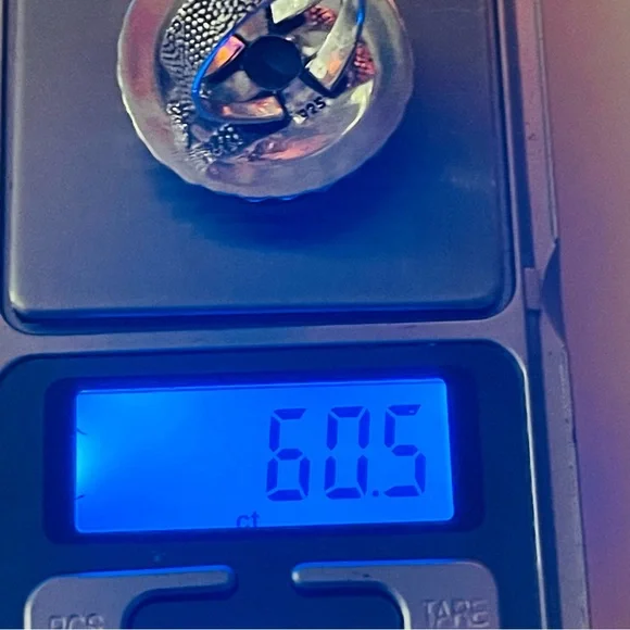 New Artisan Blue Green Natural Azurite Stone 925 Sterling Silver Circle Ring - Picture 12 of 15